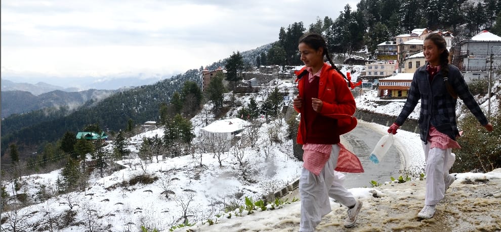 fresh snowfall at kufri shimla, see live photos.