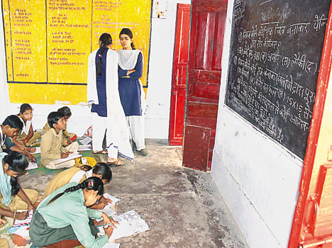 Paper round, has written on the black board