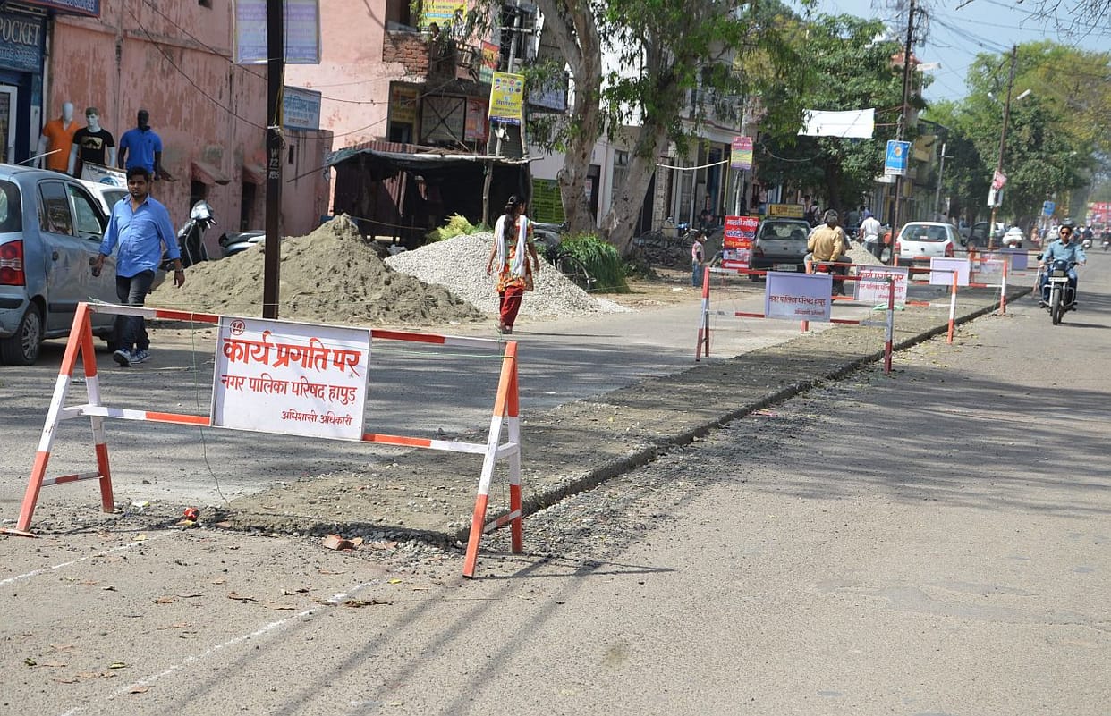 construction of road dividers.