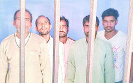 angry for Compensation, five farmers detained 