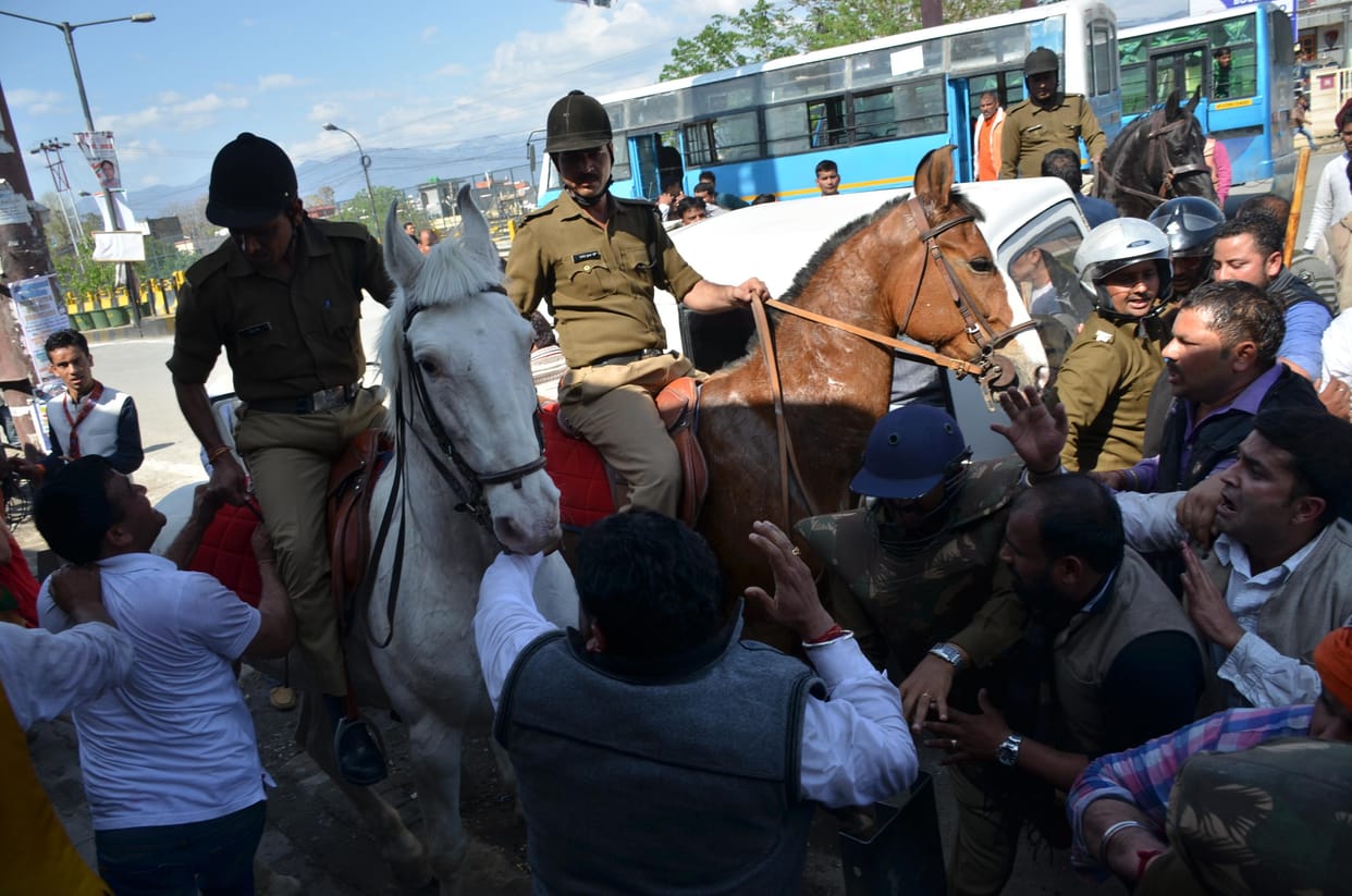 police arrested BJYM leader in horse beaten up case.