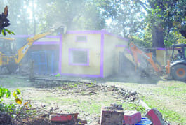 Bulldozers moved residences