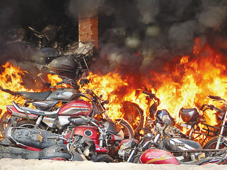 Fire station, 51 bikes burnt