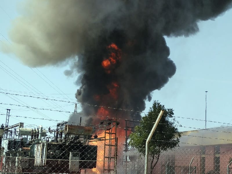 fire, fire in ludhiana, fire at grid station raikot