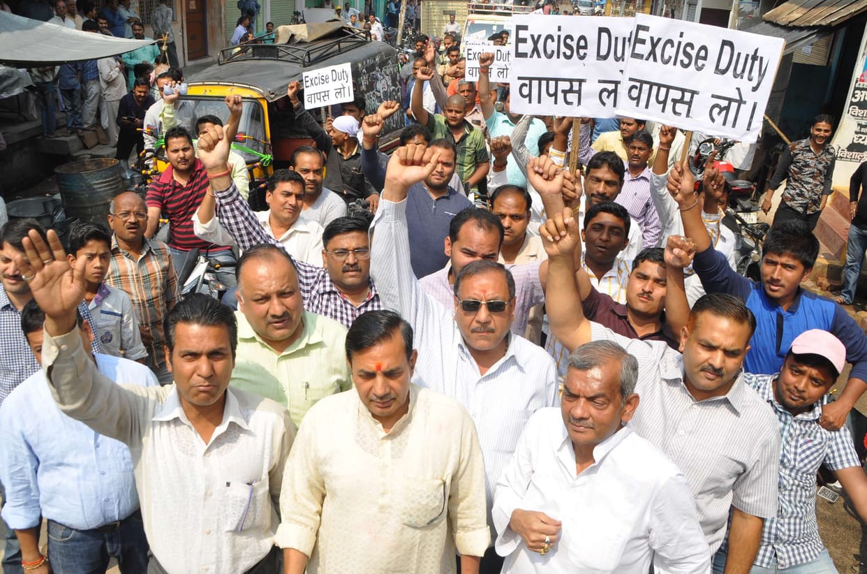Traders took the bike procession