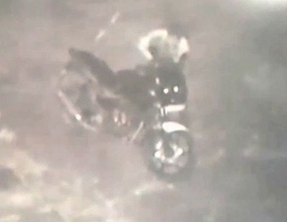 CCTV cameras capture the bike thief.
