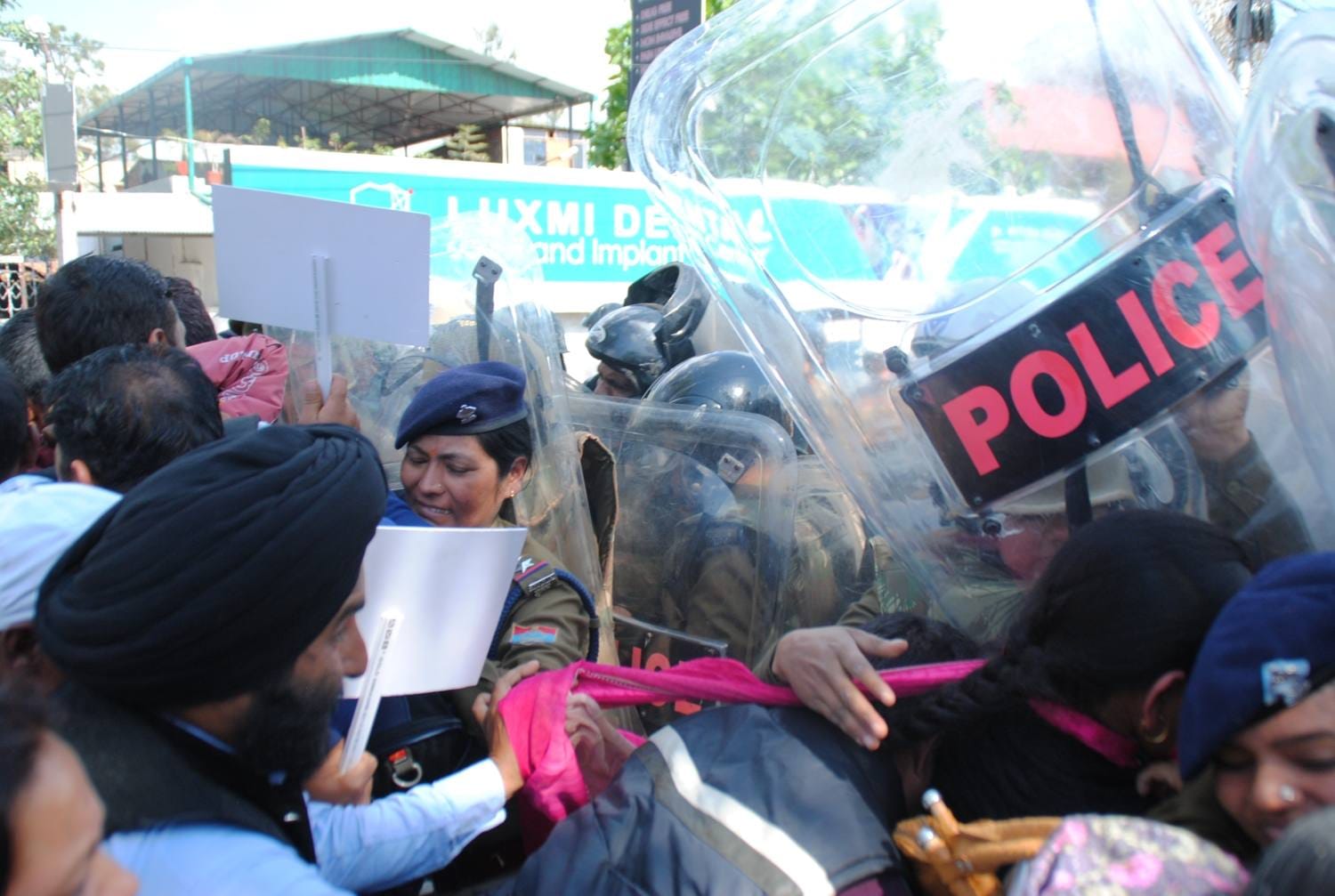 unemployed B.P.ed and B.ed trainee protest