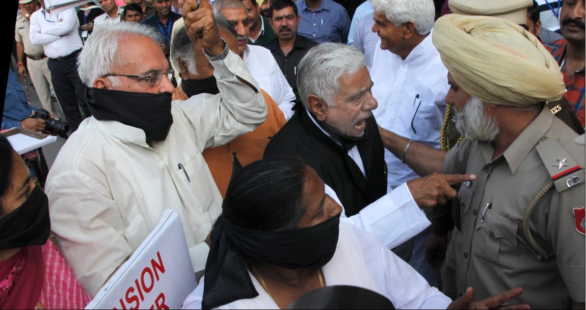 haryana congress mla protest, haryana assembly session, congress mla suspension