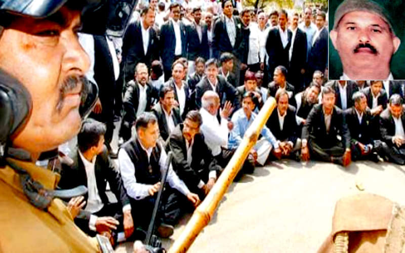 Big tussle between Advocates and Police after Lawyer shot dead in Pratapgarh