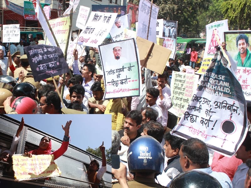  Huge protest against UP govt in Lucknow.
