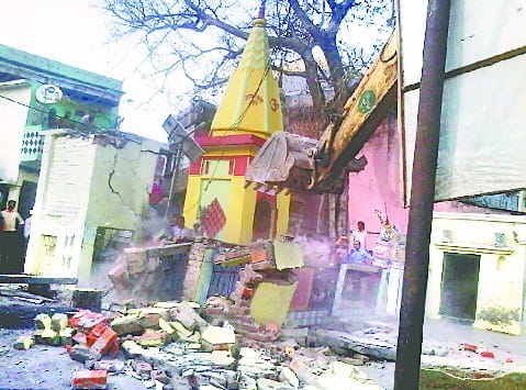 Temple and shrine removed from the road