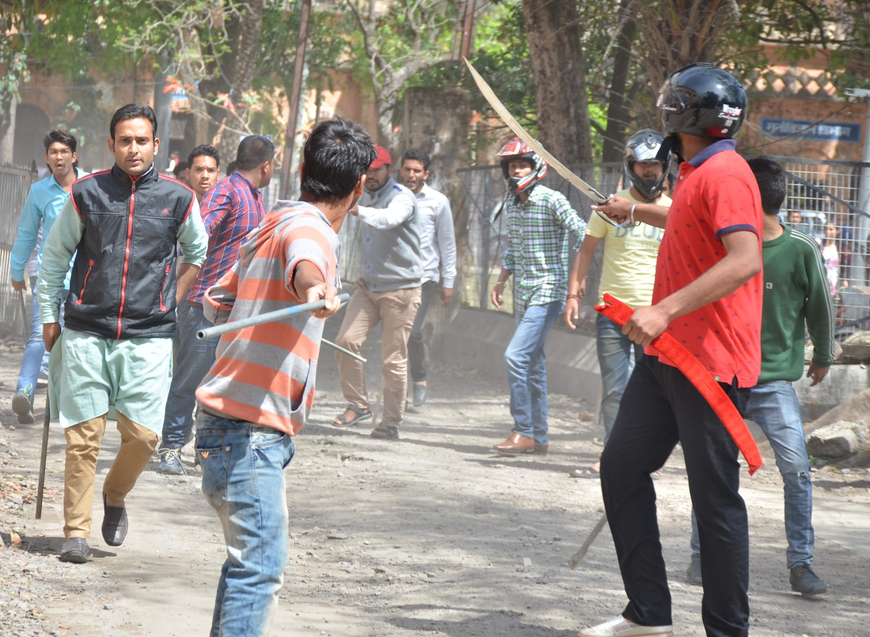 ABVP worker entered in DAV with sword.