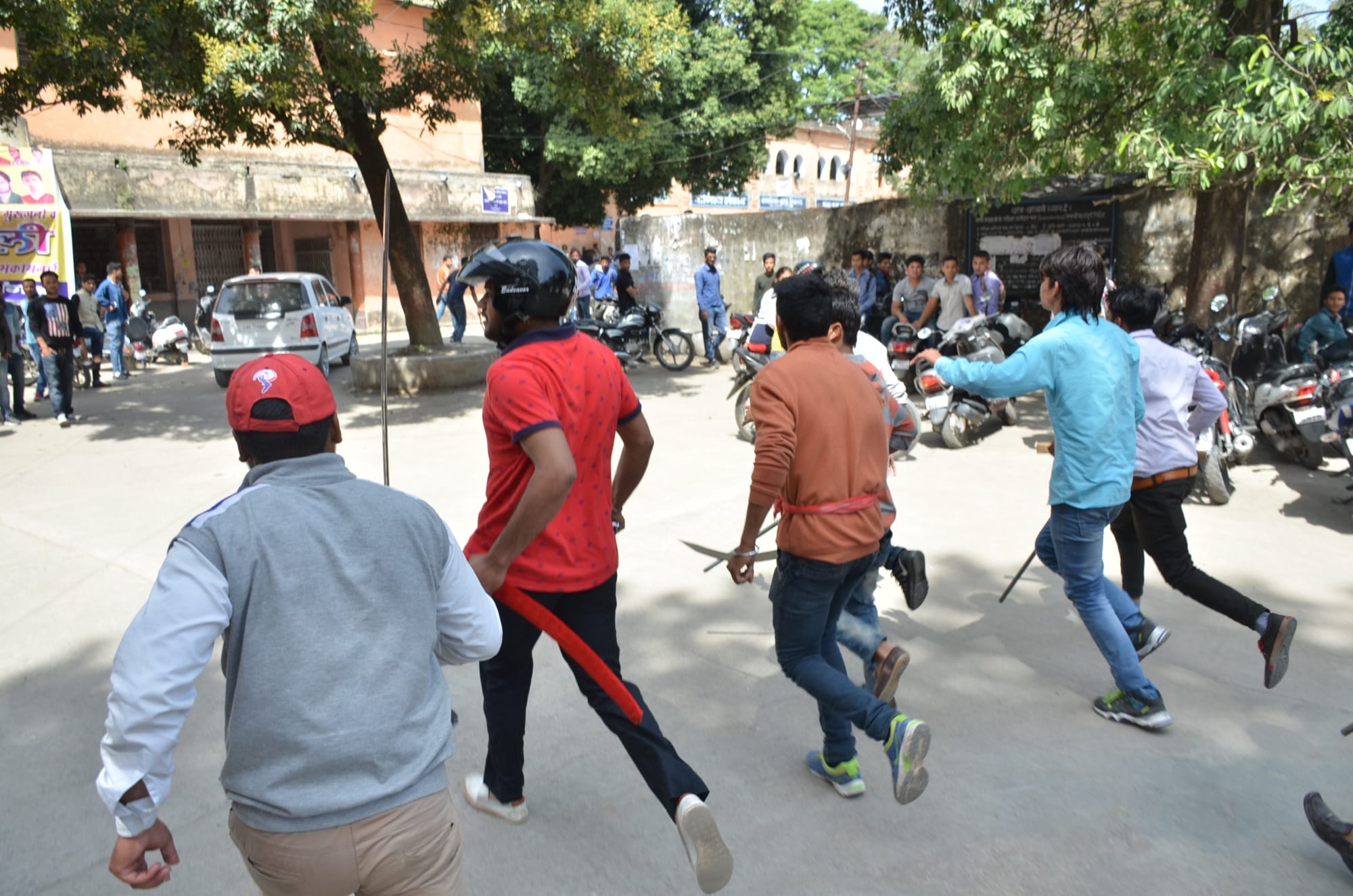 ABVP worker entered in DAV with sword.