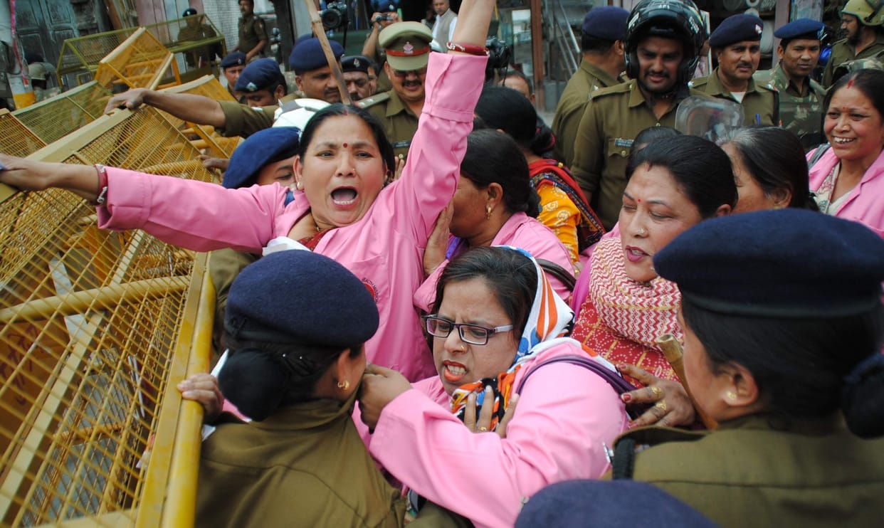 asha worker siege the Assembly. 