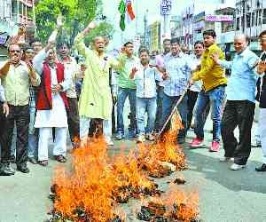 Congress blew PM's effigy