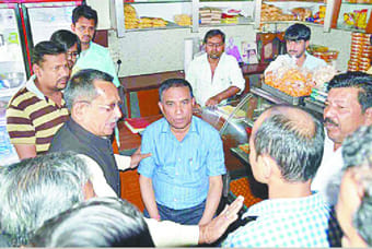 Uproar on taking samples from Sweet Shop