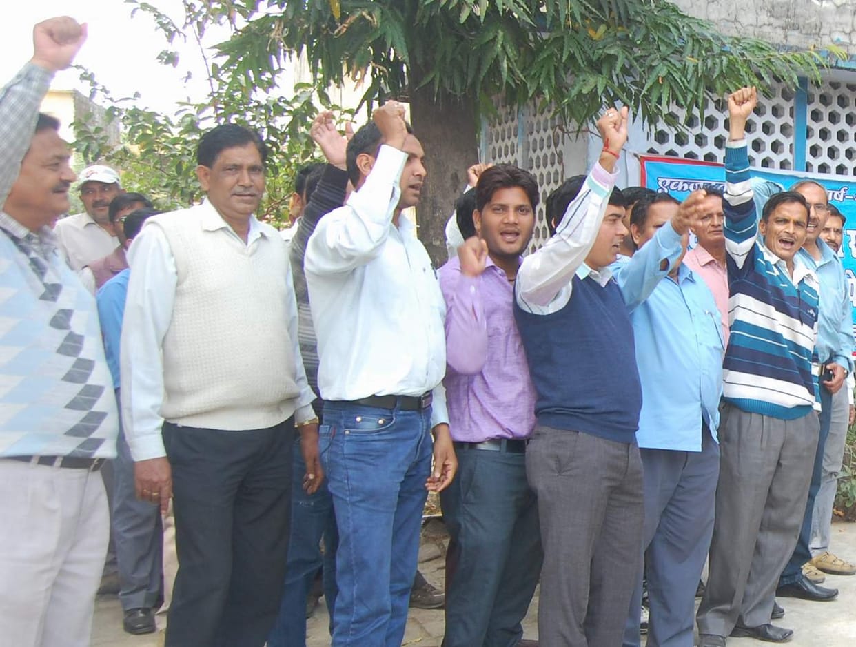 Drinking Water Corporation staff in the offices of the lockout
