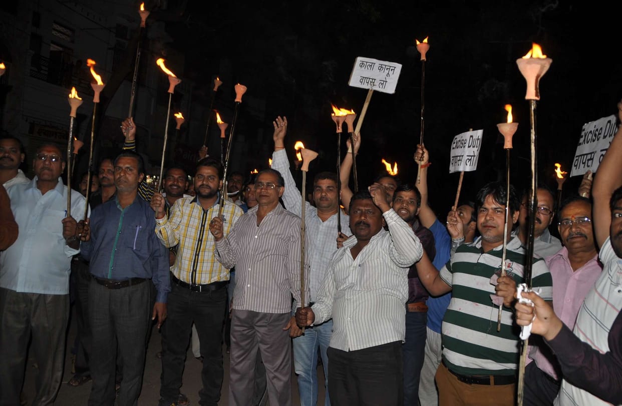 Traders took out marches