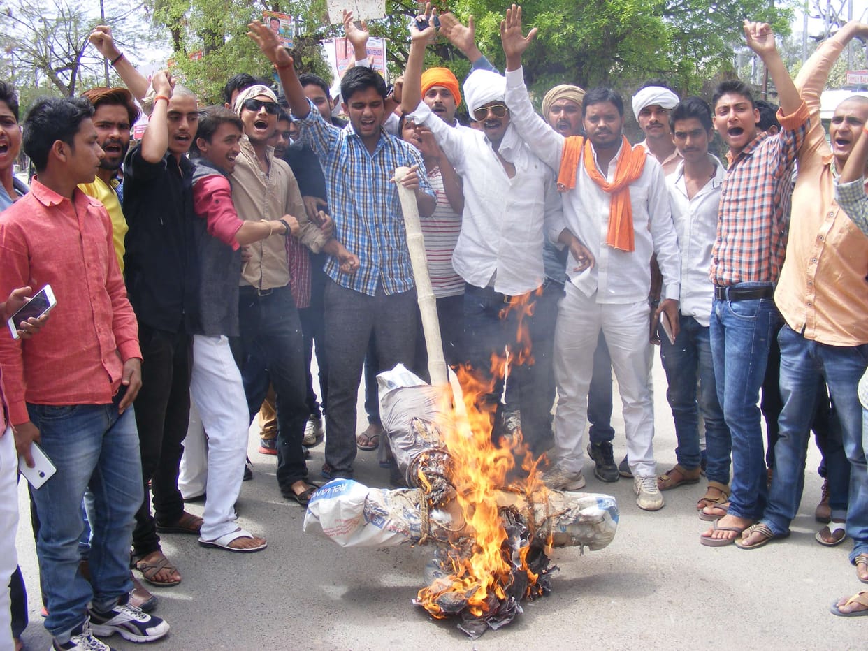 Asaduddin Owaisi burnt effigies of
