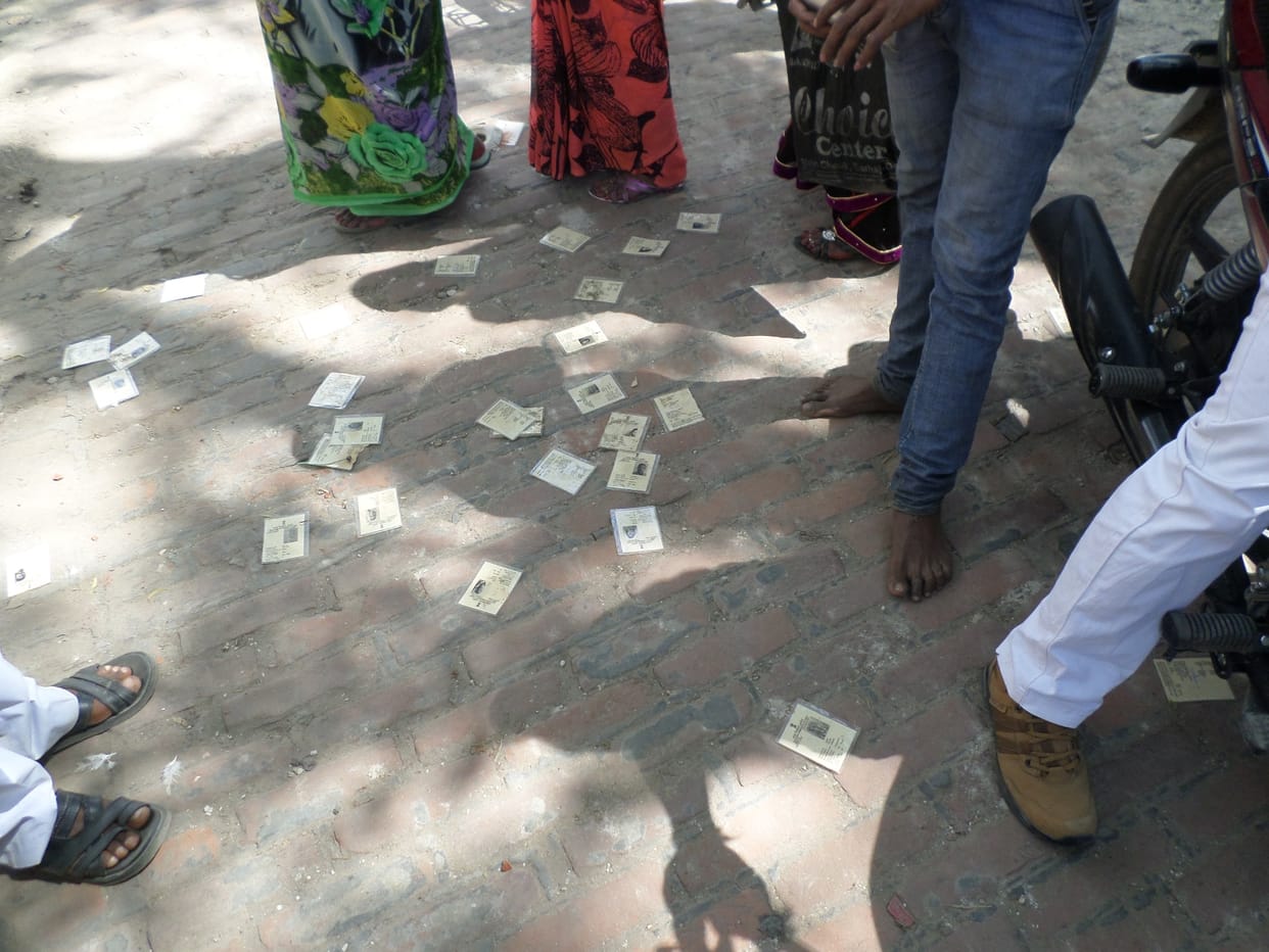Voter cards were thrown from the back of the CO