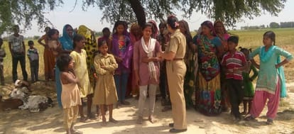 A woman set fired in lucknow.