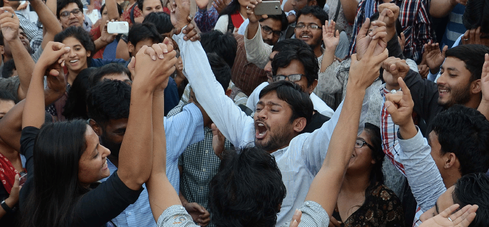 JNU Anirban against Khalid-blown gulal, danced to the beat of Dpli Kanhaiya