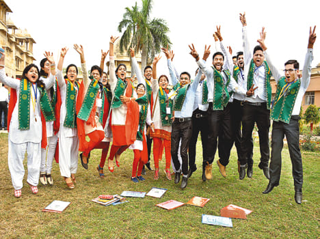 Received medals and degrees Studenton face bloom