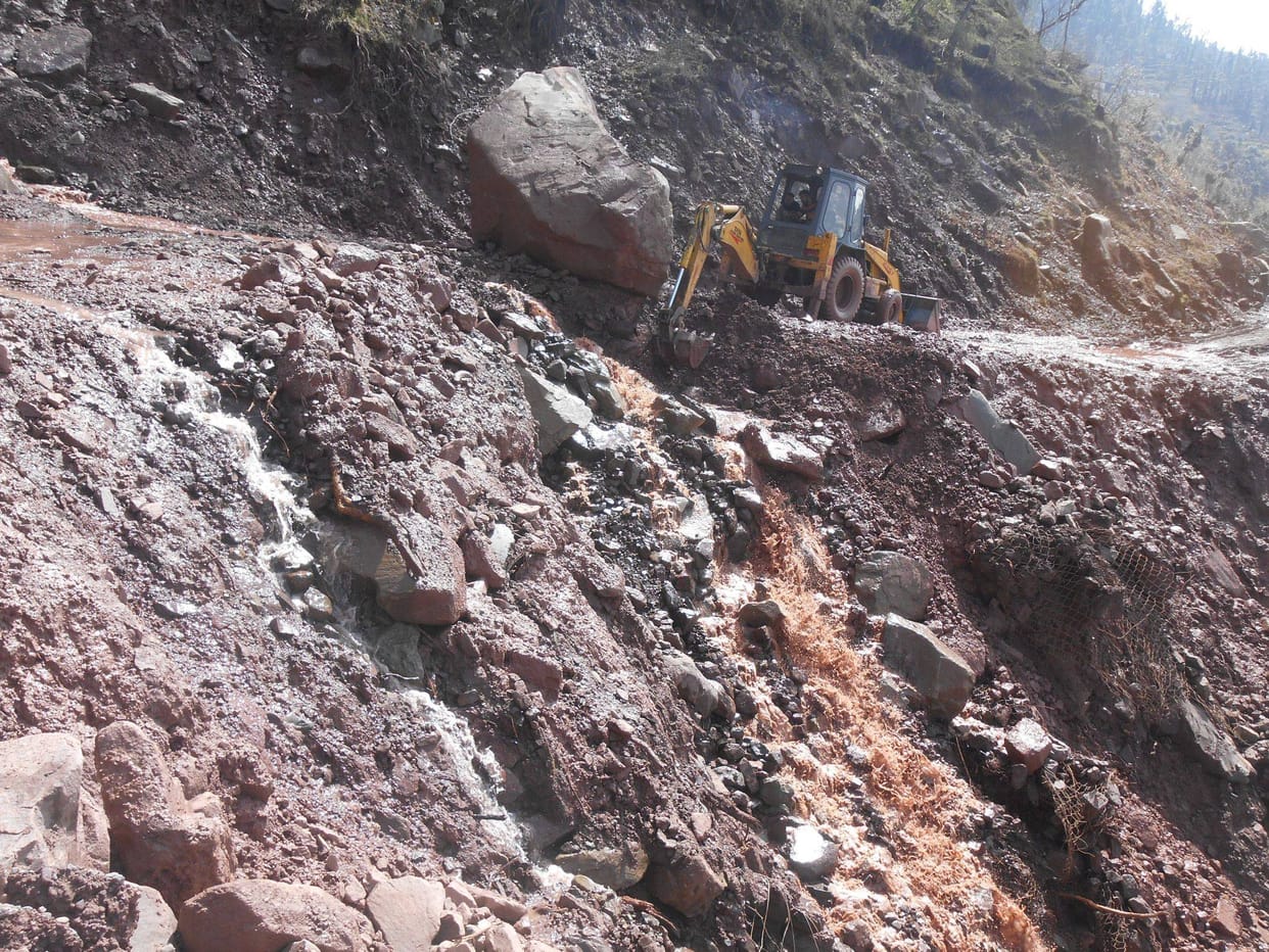 Landslides in several areas in Kashmir