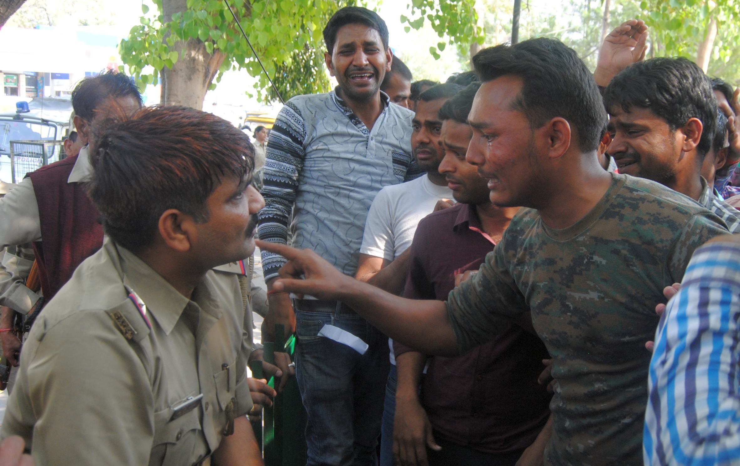 Four men consumed poison during protest in Lucknow.