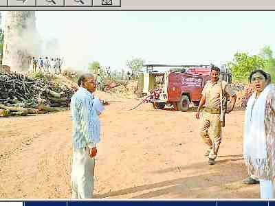 Cast water by the fire brigade in kilns running without permission