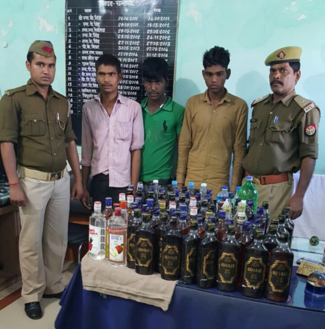English liquor recovered, three arrested