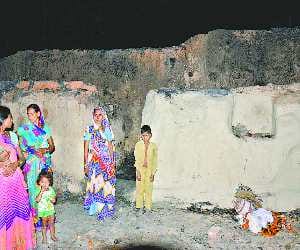Old woman burnt alive, two sons scorched