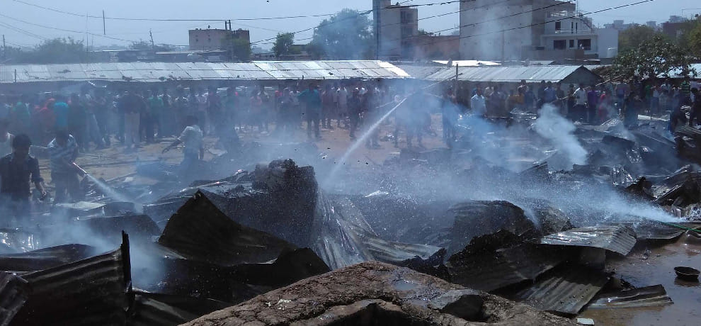 While cooking fire, 20 slums were destroyed