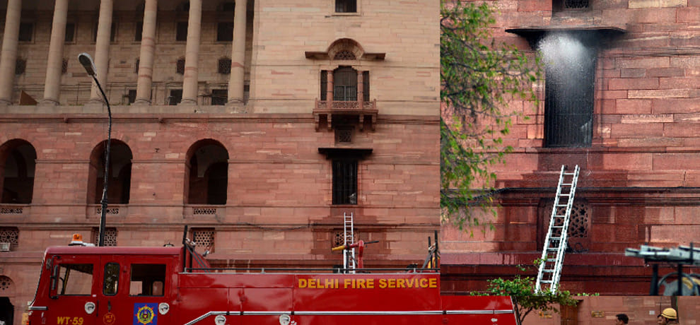 Fire near PMO in South Block