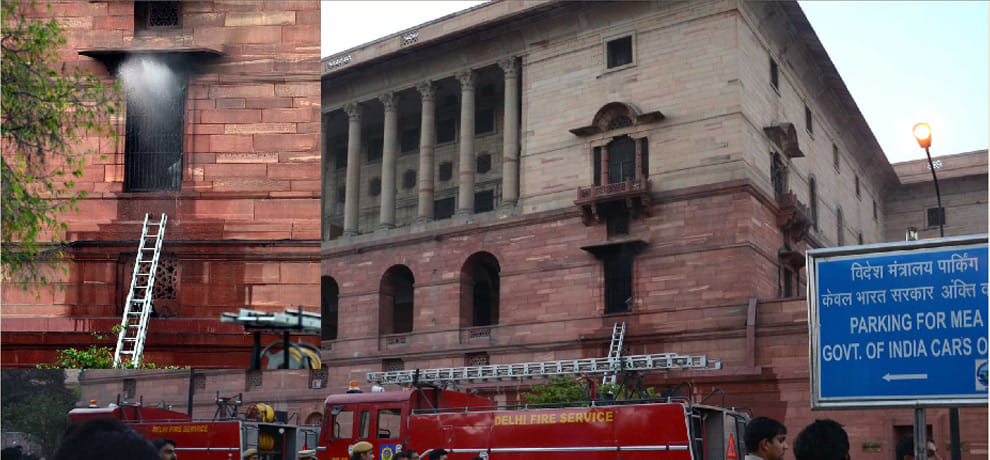 Fire near PMO in South Block