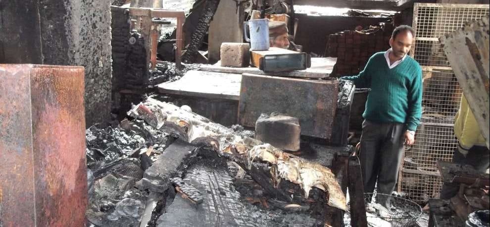 ice factory gutted, machinery worth lakhs destroyed 