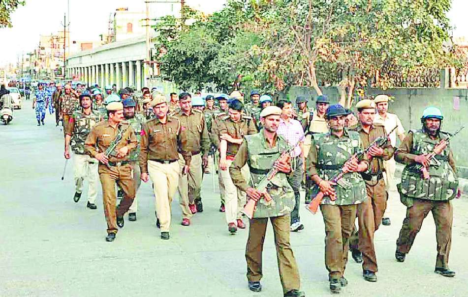 Jhajjar News, Hindi News, Jaat Andolan, Security, Flag March, Jhajjar