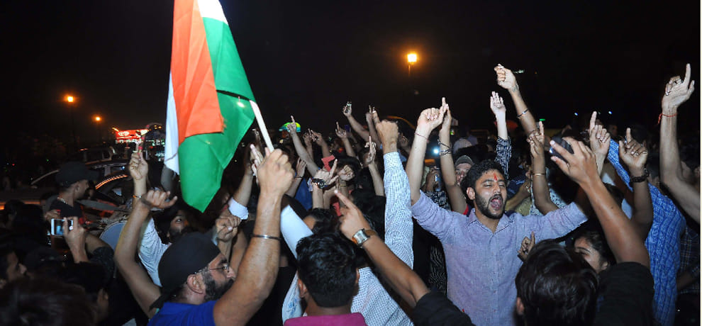 After the victory of Pakistan in Delhi 'Bharat Mata Ki Jai'