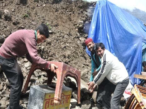 land slid in dhalpur ground