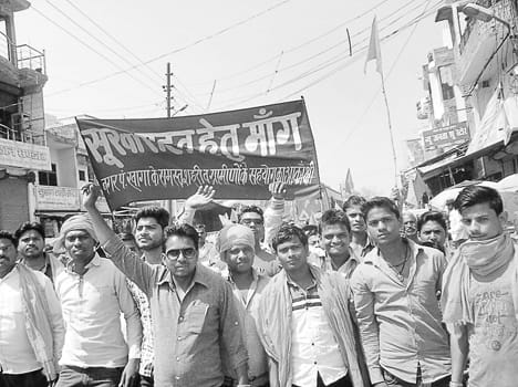 Shiv Sena workers marched