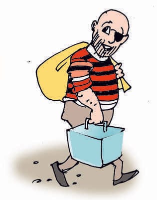 Gathering empty jewelery Chest thrown out of the house
