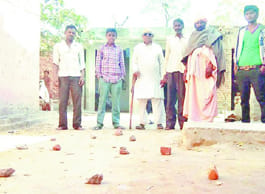 Cricket fans in Radaspuri stone