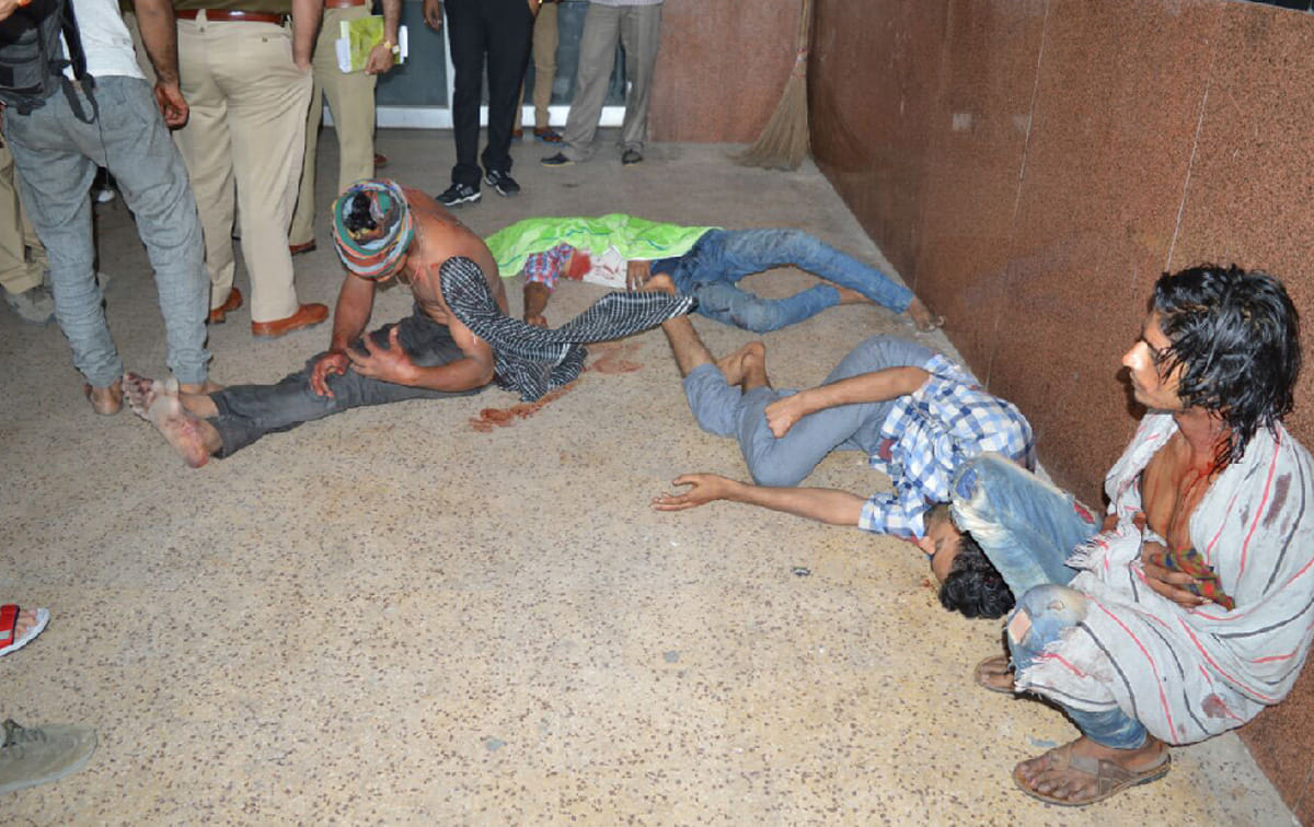 crime scene in running train