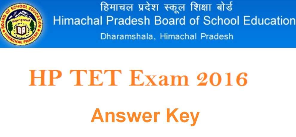 HPTET Answer key 2016