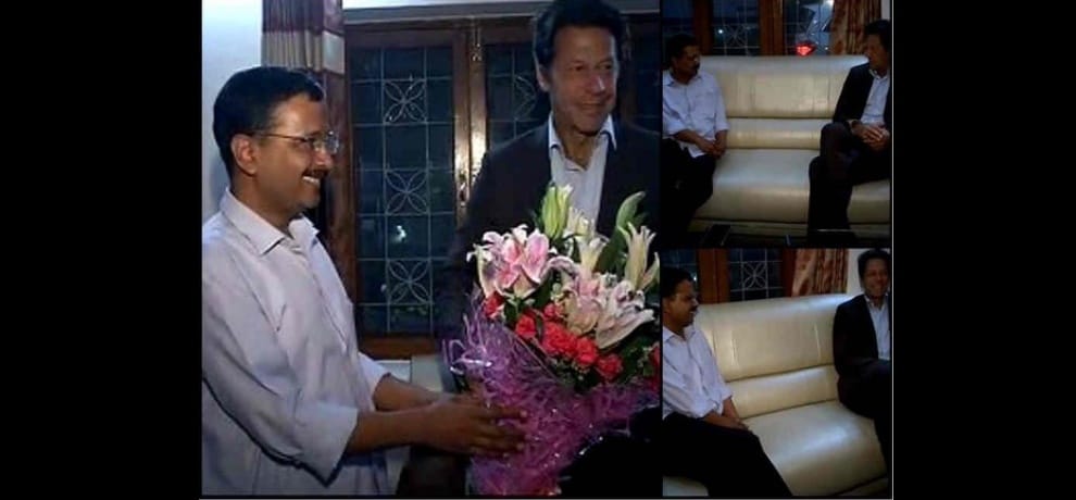 imran khan meets kejriwal and invites to come pakistan