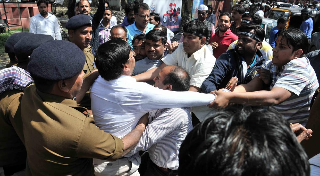 Bullion traders clash with police.
