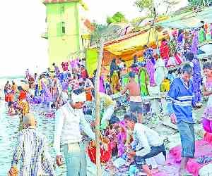 Devotees took dip