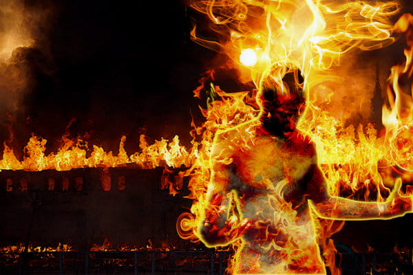 burning man, suicide, peroperty dealer suicide, delhi property dealer suicide, sonipat