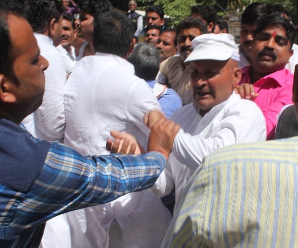 Fight in Ganna Sangh election.