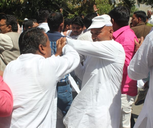 Fight in Ganna Sangh election.
